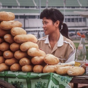 Selling baguette and khao jie
