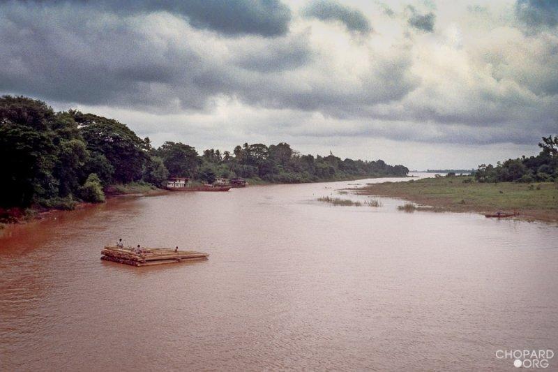 Bamboo raft on the Mekong